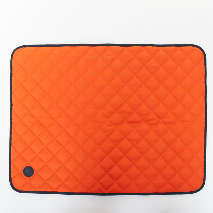 HERMES Reversible Quilted Dog Mat feu navy waterproof travel pet canvas blanket