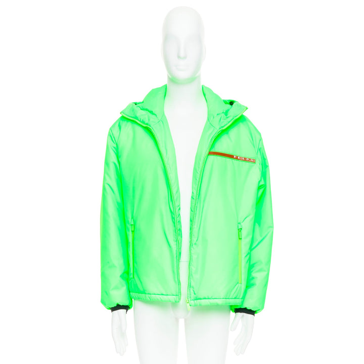 PRADA 2018 Linea Rossa Primaloft neon green puffer jacket S ASAP Rocky