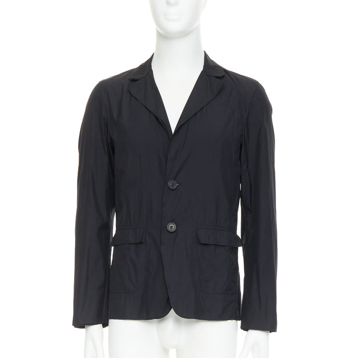 LANVIN black light double layer fabric raw edges blazer jacket FR44 XS
