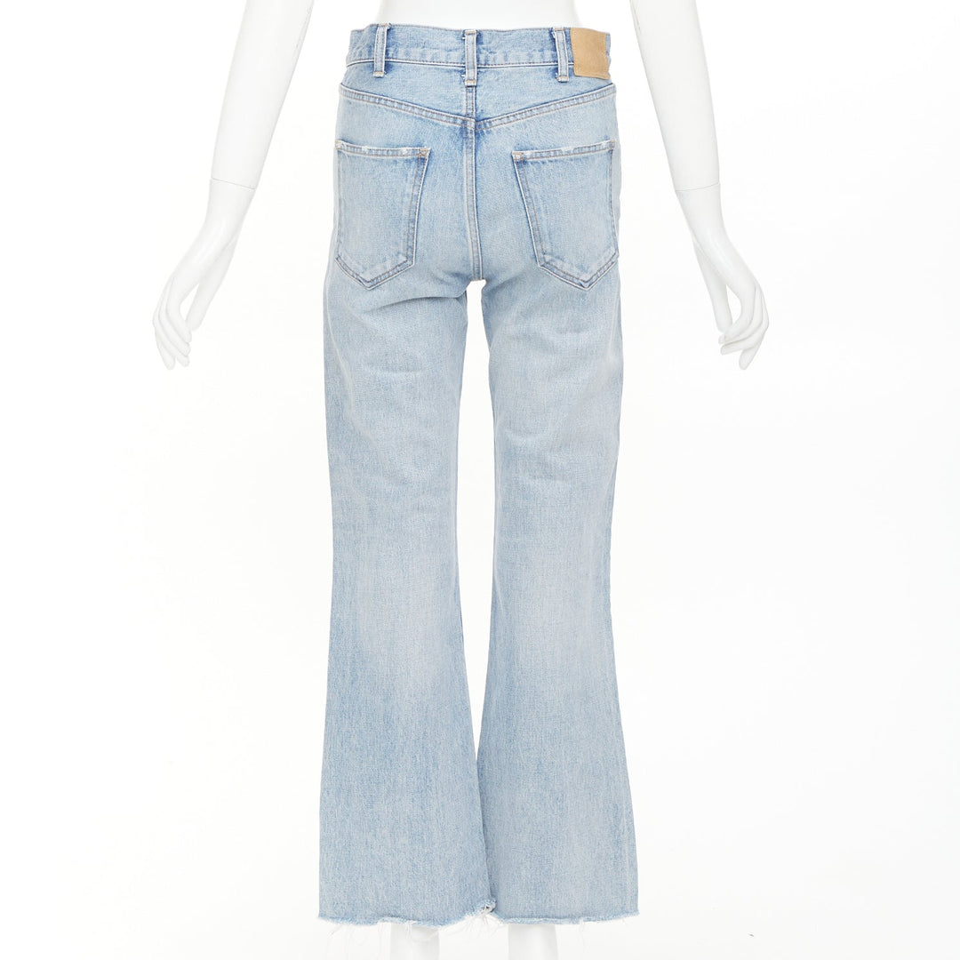 CELINE W_FL_008 N424 789D 07VS light wash high waist wide leg cropped jeans 25"