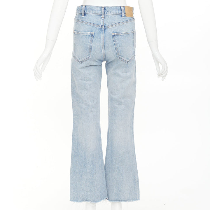 CELINE W_FL_008 N424 789D 07VS light wash high waist wide leg cropped jeans 25"
