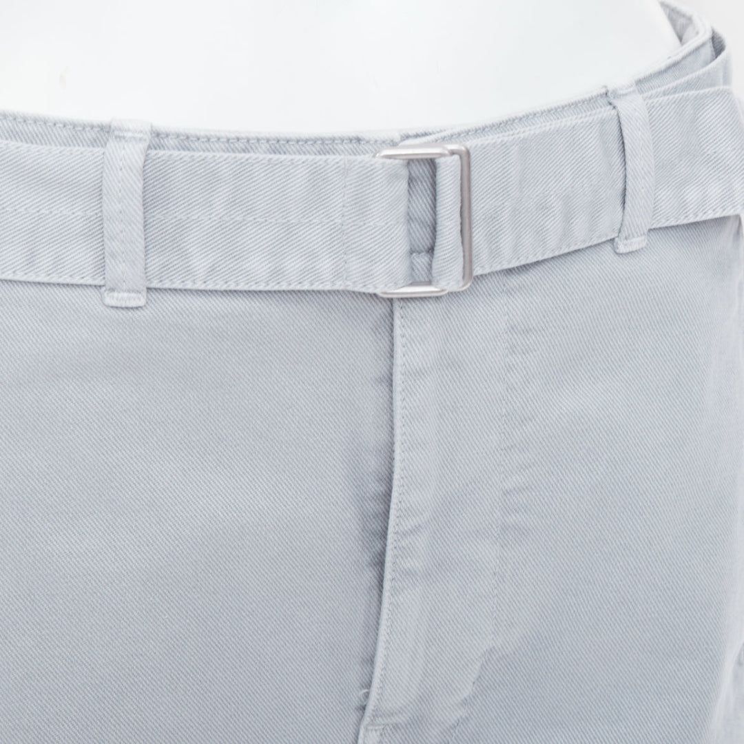 LEMAIRE 2025 light blue washed cotton utility high waist belt balloon pants XS