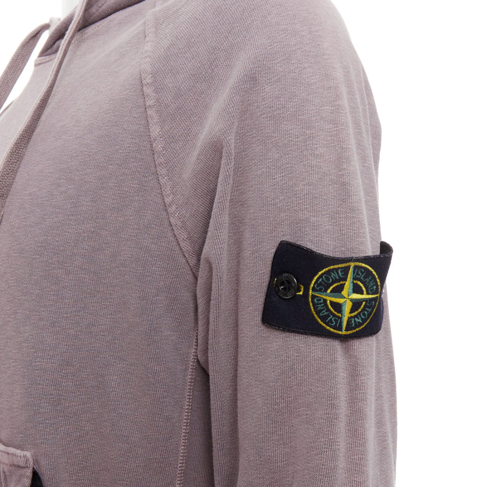 Male mannequin wearing Stone Island Purple Cotton Men Hoodies in Size  M | Available at JHROP