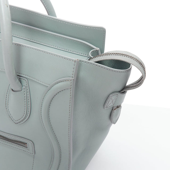 OLD CELINE Luggage Medium pastel blue leather tote bag