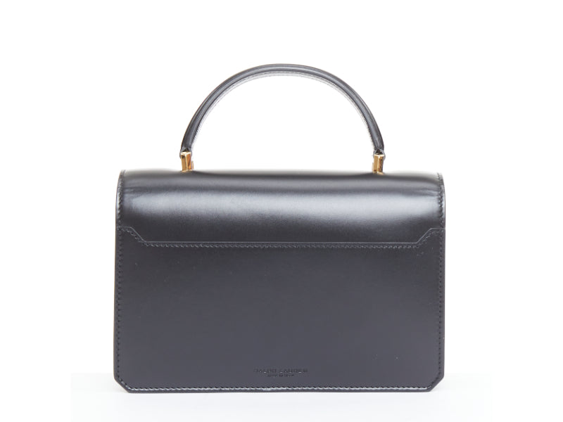 RALPH LAUREN Collection RL 888 black calfskin gold RL crossbody satchel bag