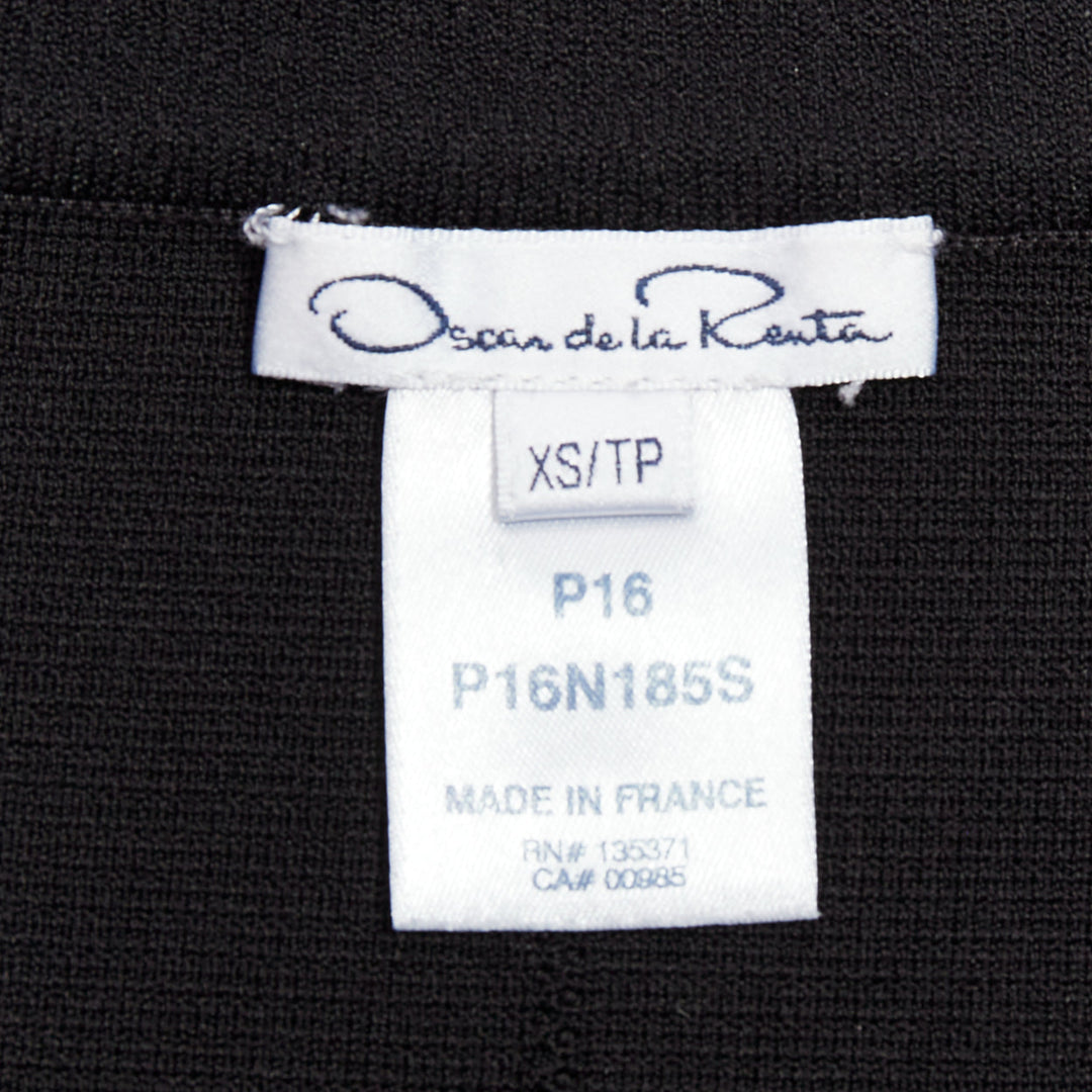 OSCAR DE LA RENTA P16 black lattice cut out side high waisted pencil skirt XS