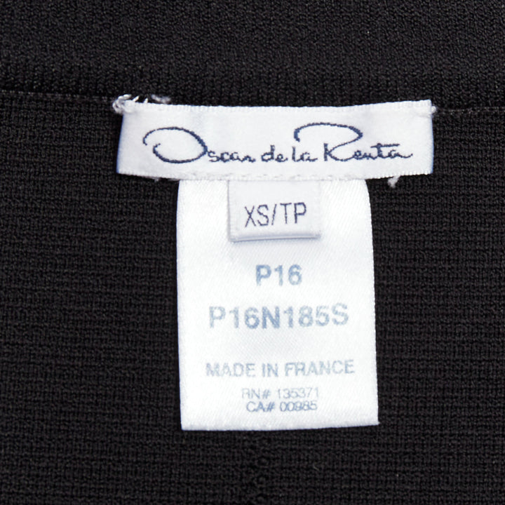 OSCAR DE LA RENTA P16 black lattice cut out side high waisted pencil skirt XS