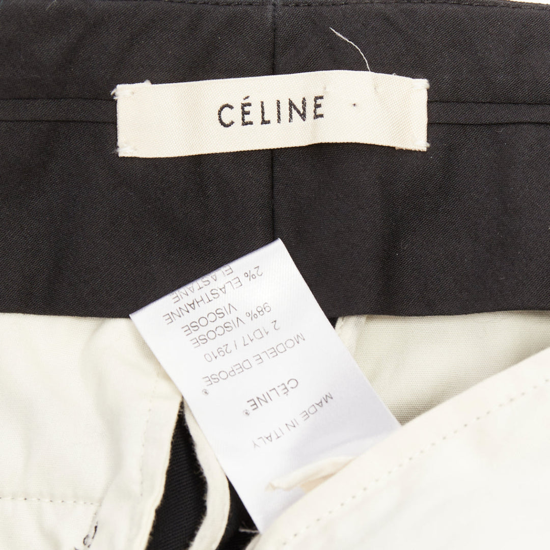 OLD CELINE Phoebe Philo black high waisted pockets minimal cropped trousers FR34
