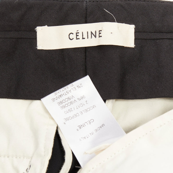OLD CELINE Phoebe Philo black high waisted pockets minimal cropped trousers FR34
