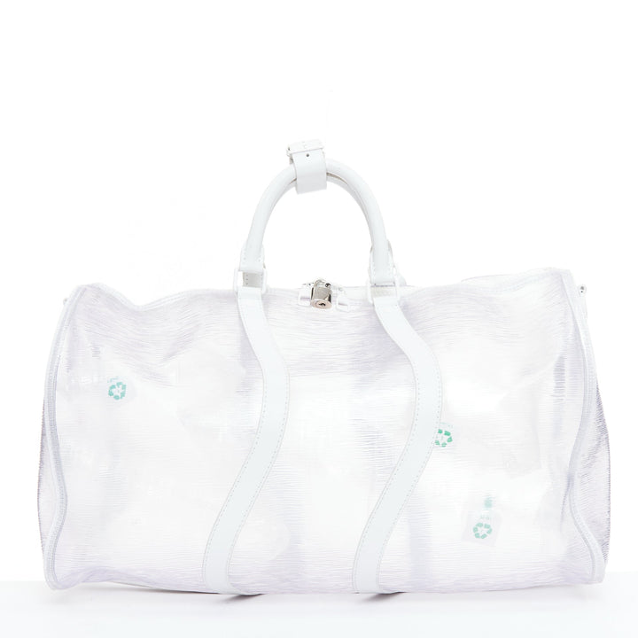LOUIS VUITTON Virgil Abloh 2019 Keepall Bandouliere 50 white epi PVC travel bag
