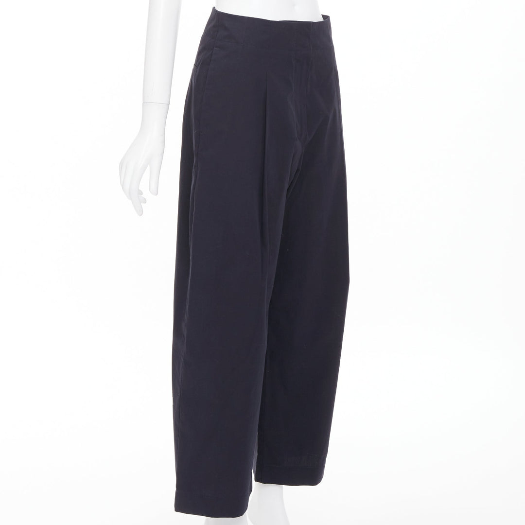 STUDIO NICHOLSON Dordoni darkest navy peached powder wide volume pants US0 XS