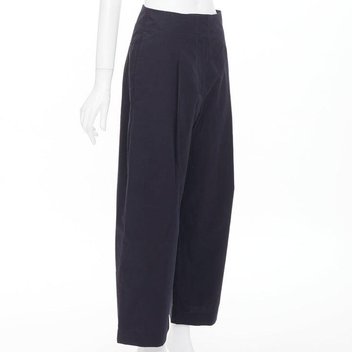 STUDIO NICHOLSON Dordoni darkest navy peached powder wide volume pants US0 XS