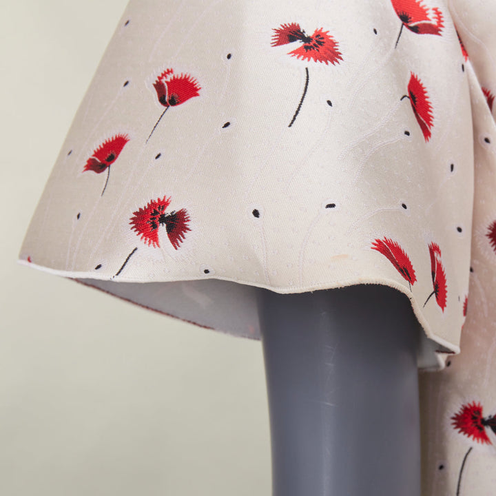 GIAMBATTISTA VALLI 2014 poppy floral ruffle beaded embellished crop top IT40 XS