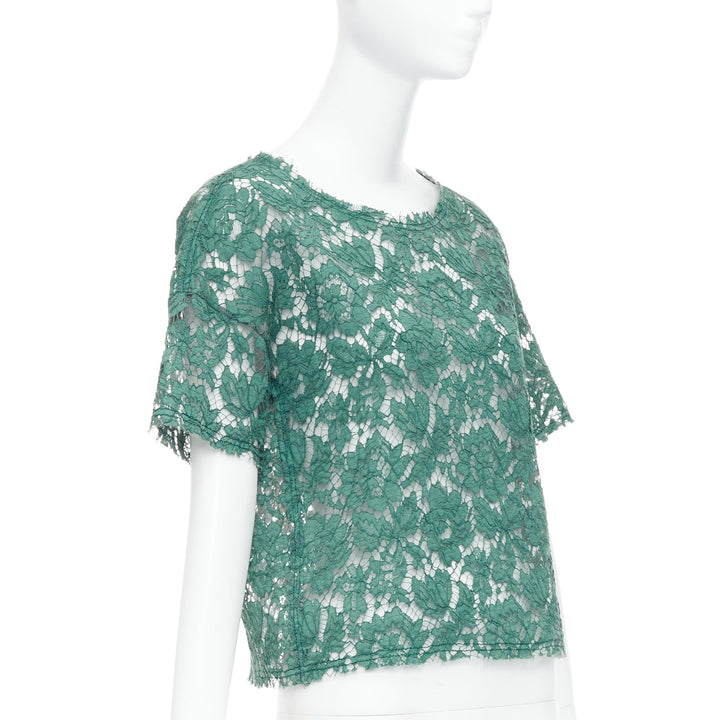 Female mannequin wearing Valentino by Pier Paolo Piccioli Green Cotton Women Top in Size IT38 | Available at JHROP