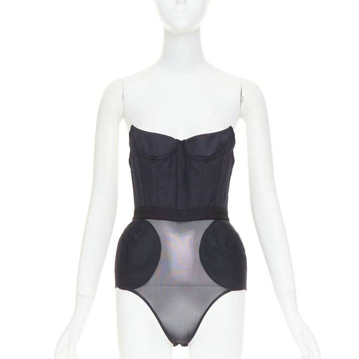 ALEXANDRE VAUTHIER angular bustline padded hip boned corset bodysuit