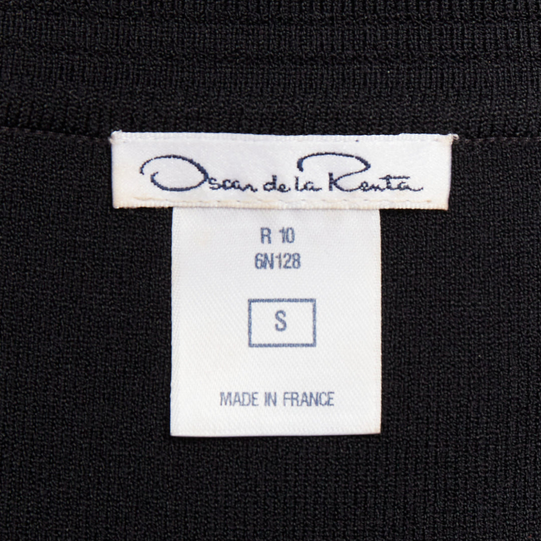 OSCAR DE LA RENTA R10 black viscose blend cowl neck short top S