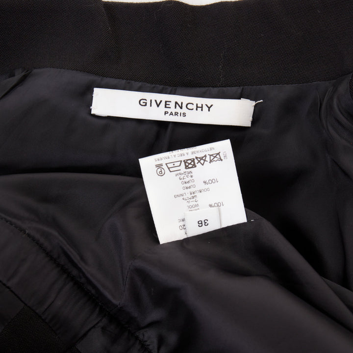 GIVENCHY black wool belted high low tailcoat jacket IT40 S