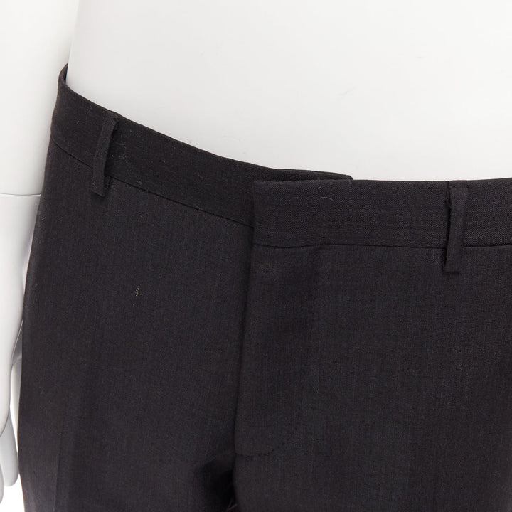 PRADA dark grey mohair wool crisp minimal clean line tapered pants IT50 L