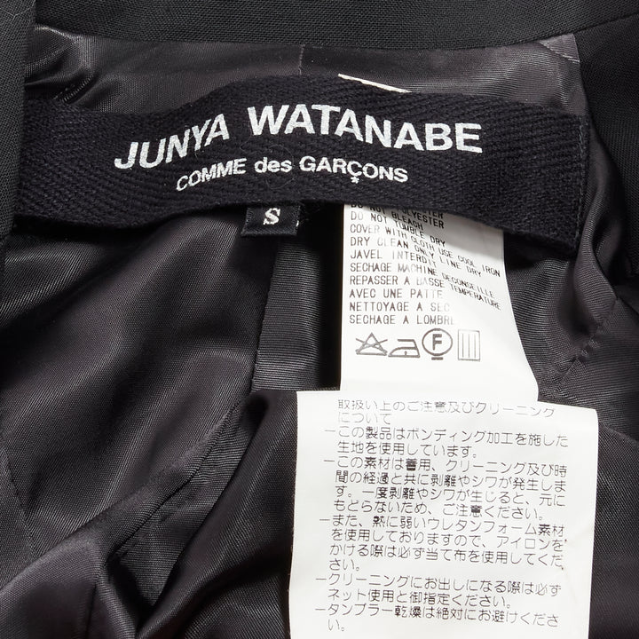 rare JUNYA WATANABE 1999 Runway black neoprene transformable blazer jacket S