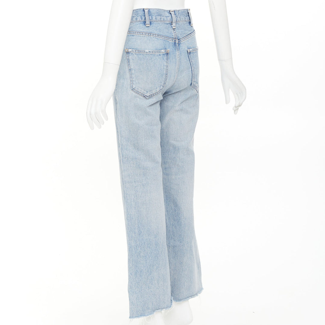 CELINE W_FL_008 N424 789D 07VS light wash high waist wide leg cropped jeans 25"