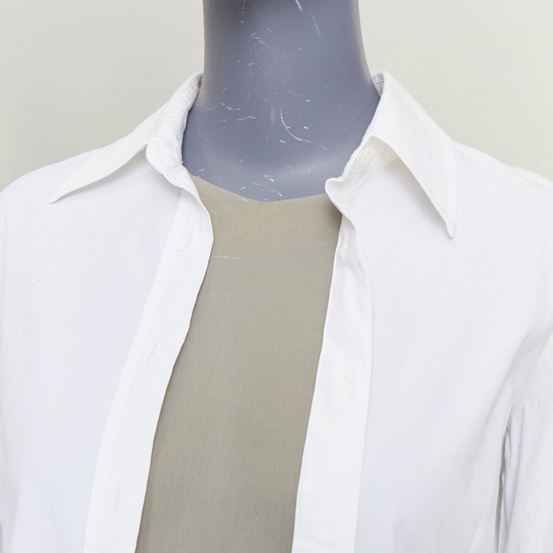 MAISON MARGIELA Vintage white nude sheer panel deconstructed shirt blouse IT42 M