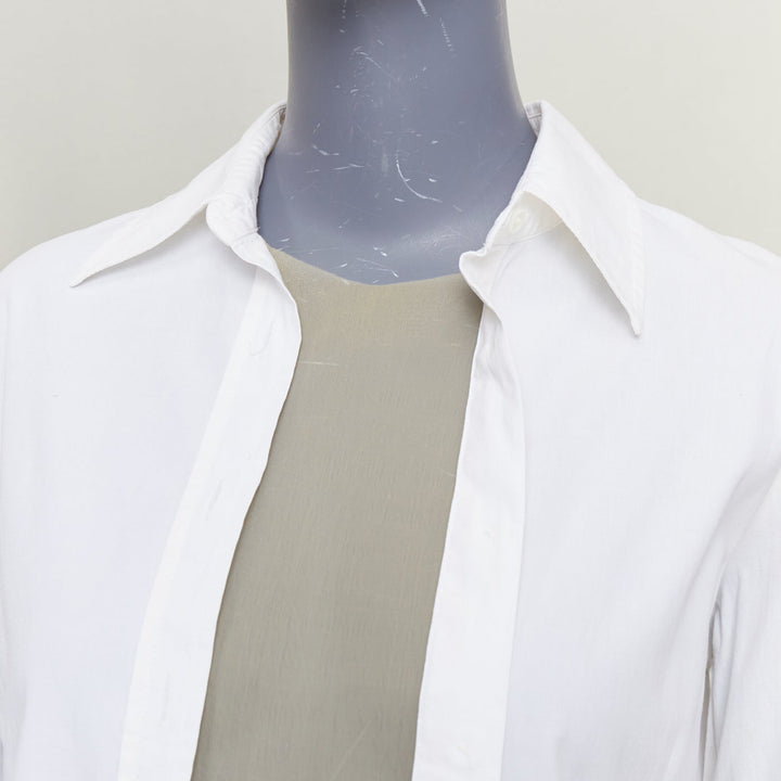 MAISON MARGIELA Vintage white nude sheer panel deconstructed shirt blouse IT42 M