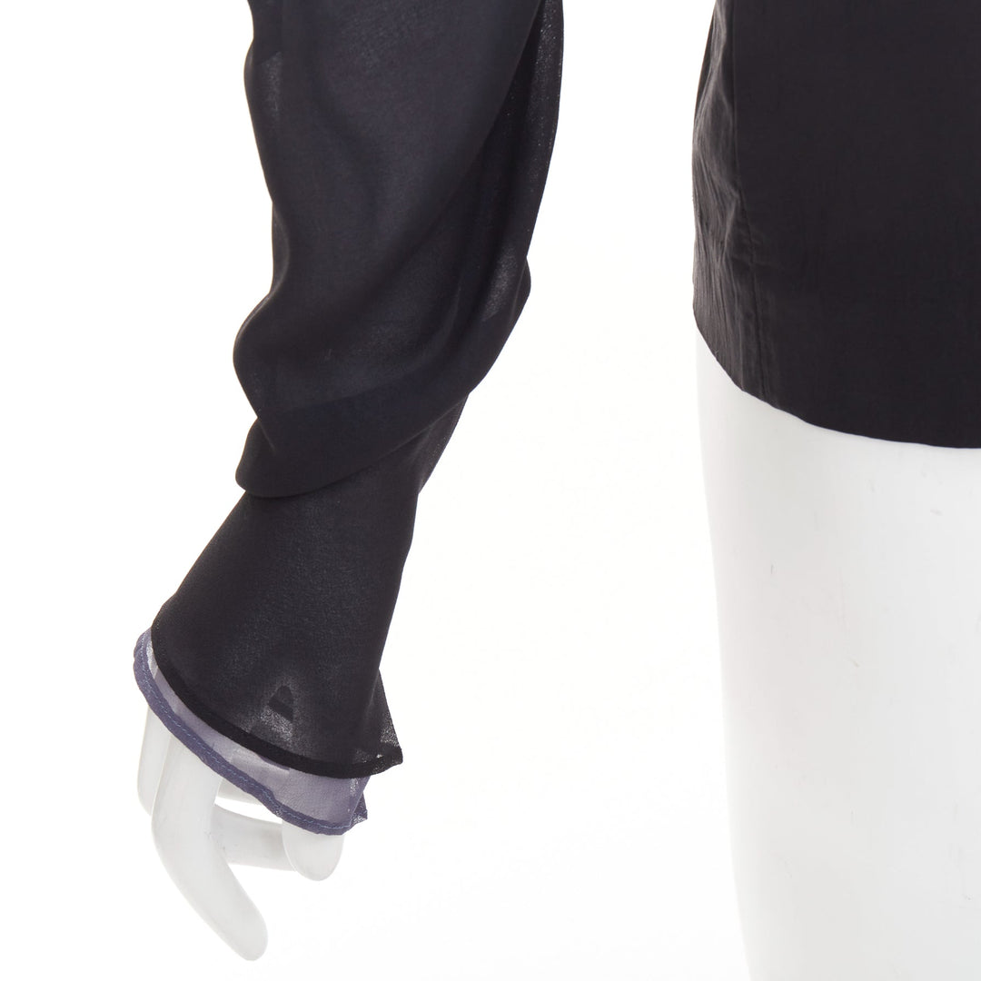 DOLCE GABBANA Vintage black grey cold off shoulder spaghetti button top