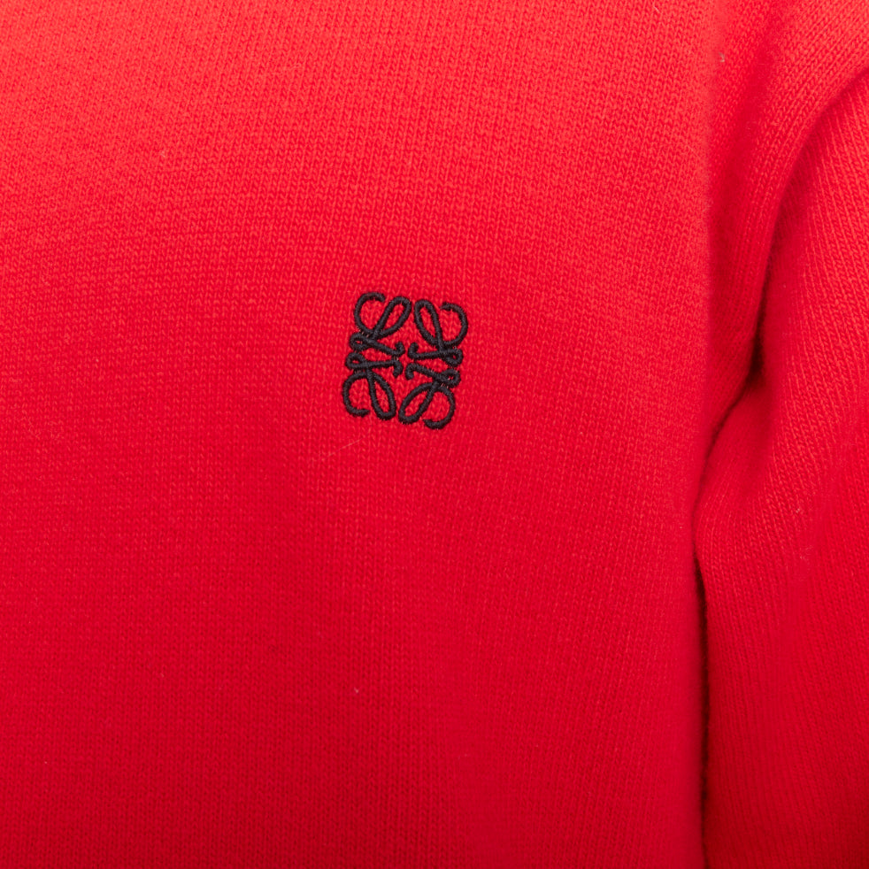 LOEWE 100% wool red black anagram logo long sleeve sweater S