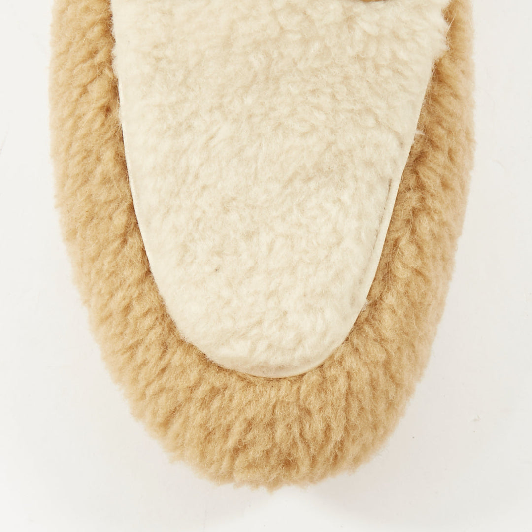 GUCCI Princetown beige shearling horsebit backless loafer mules EU37