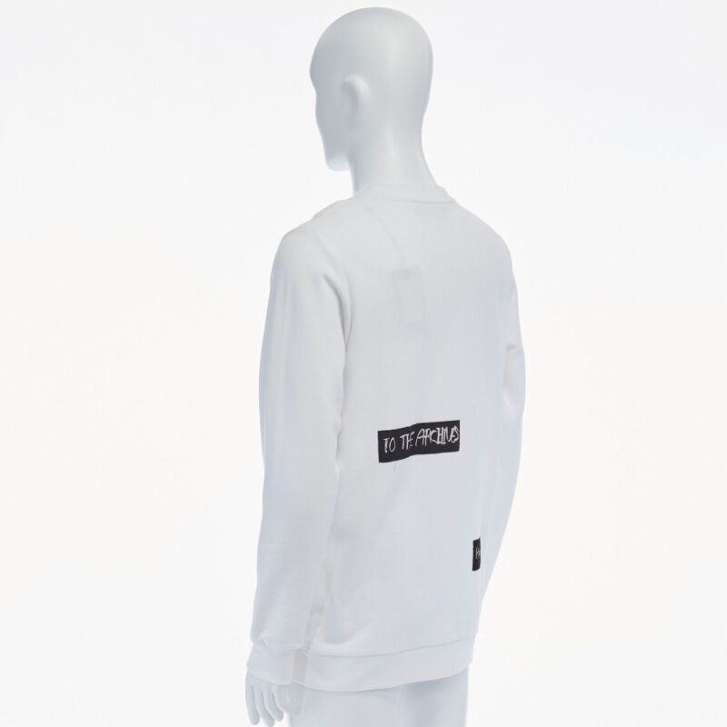 RAF SIMONS X JOYCE 2015 white abstract patchwork cotton sweater pullover top S