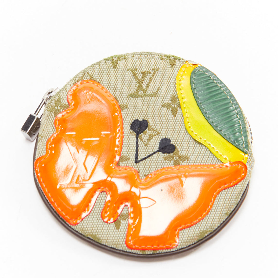 LOUIS VUITTON Vintage Mini Comte du Fees monogram orange butterfly coin bag