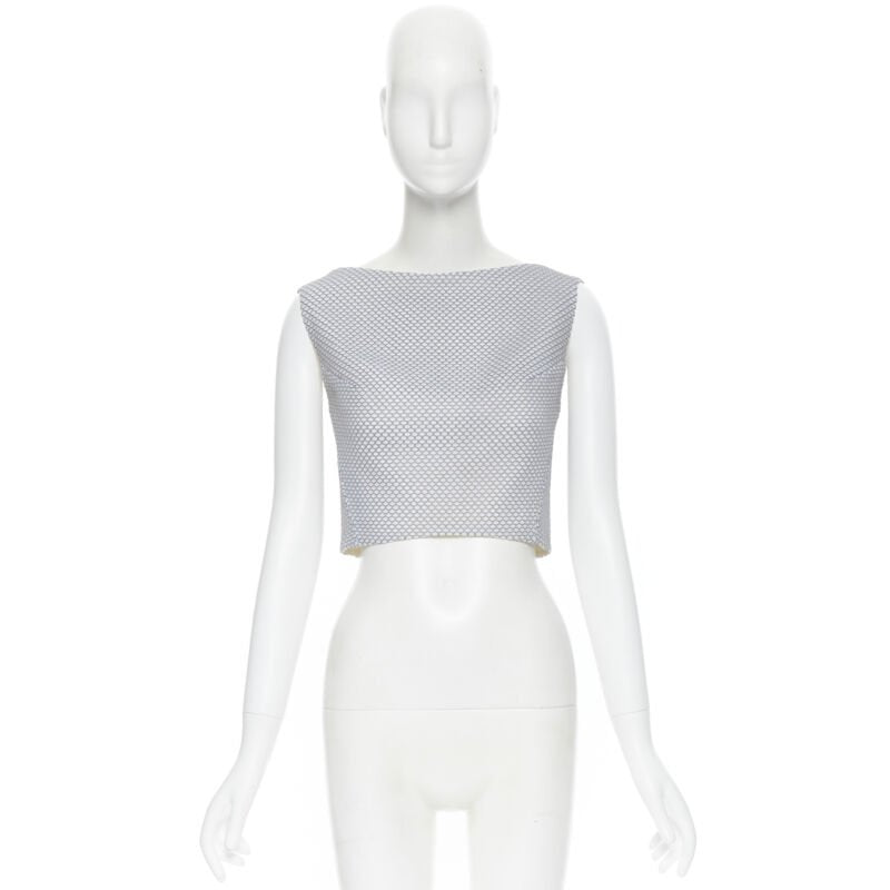 MATICEVSKI 2016 Petal Bodice honeycomb textured sleeveless crop top AU8 XS