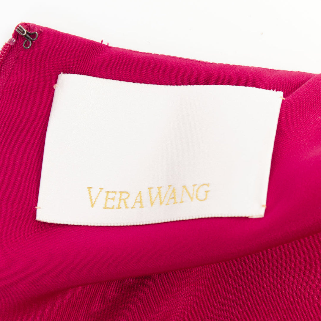 VERA WANG red slinky draped cowl neck sleeveless mini dress
