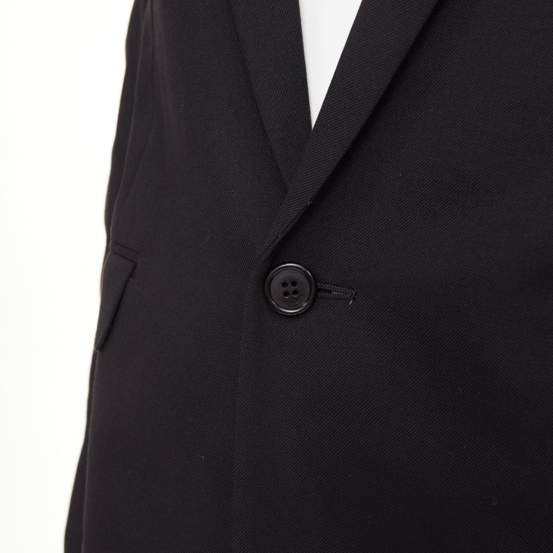 SAINT LAURENT 2018 Le Smoking single breasted peak lapel wool cady jacket FR36 S