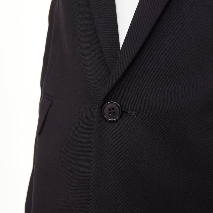 SAINT LAURENT 2018 Le Smoking single breasted peak lapel wool cady jacket FR36 S