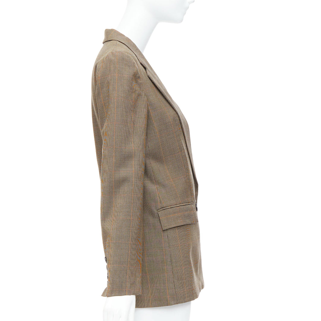 REFORMATION brown eco friendly surplus fabric checkered blazer XS