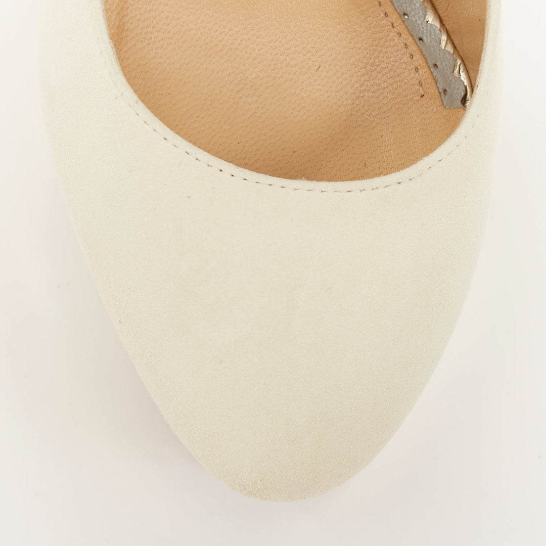 CHARLOTTE OLYMPIA 2011 Dolly cream suede gold island platform pumps EU36