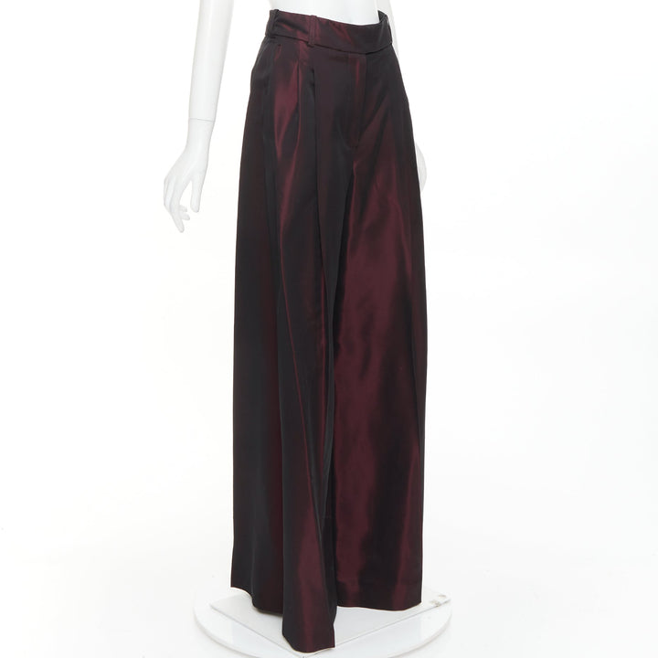 ALEXANDRE VAUTHIER COUTURE Aw2022 Runway bordeaux red high waist wide leg pants
