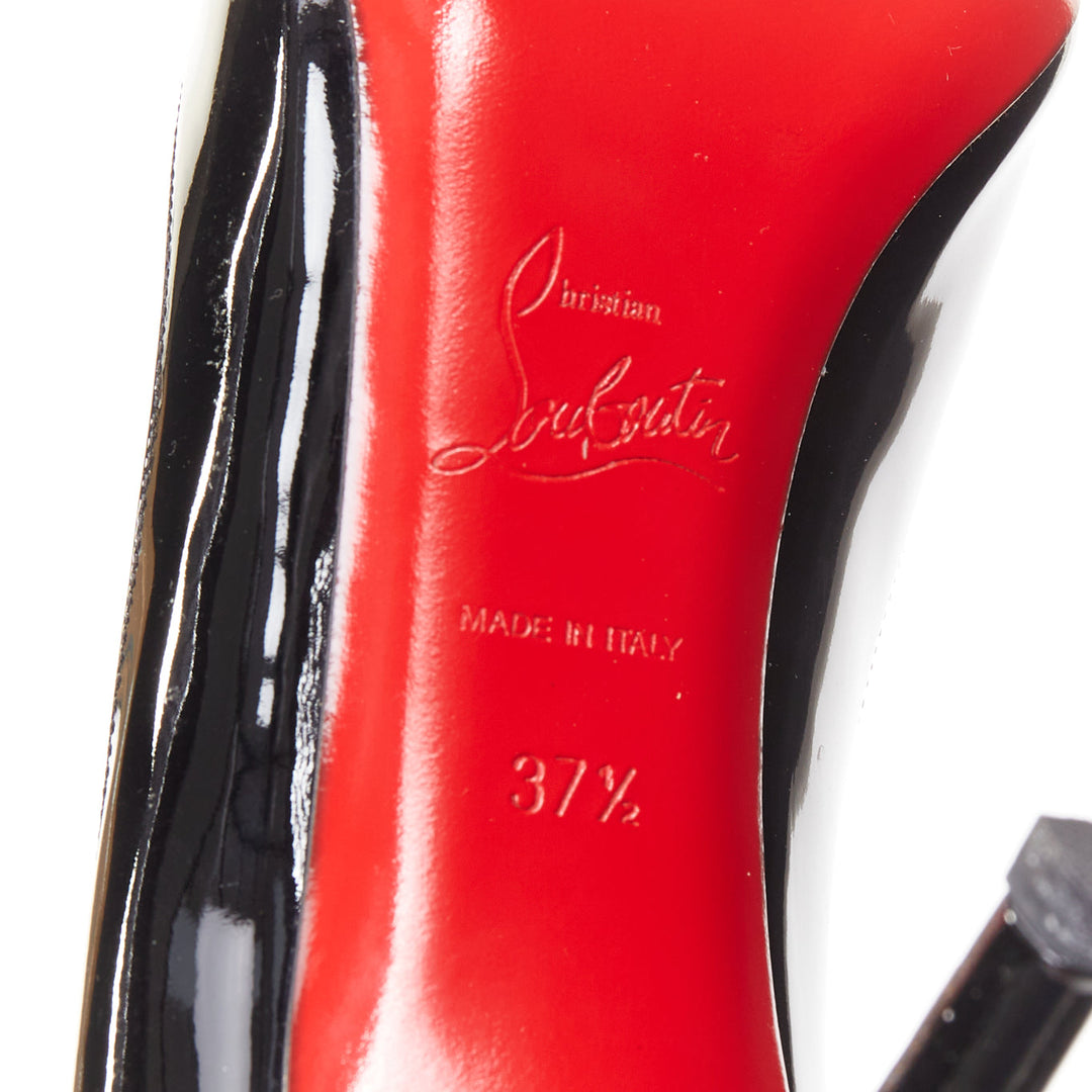 CHRISTIAN LOUBOUTIN You You 85 black patent leather peep toe heels EU37.5