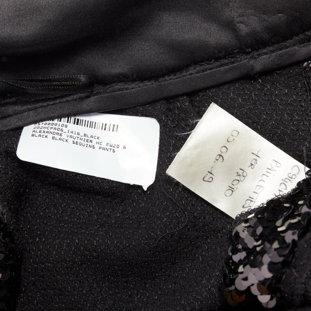 ALEXANDRE VAUTHIER COUTURE AW2020 Runway black sequin high waist straight pants