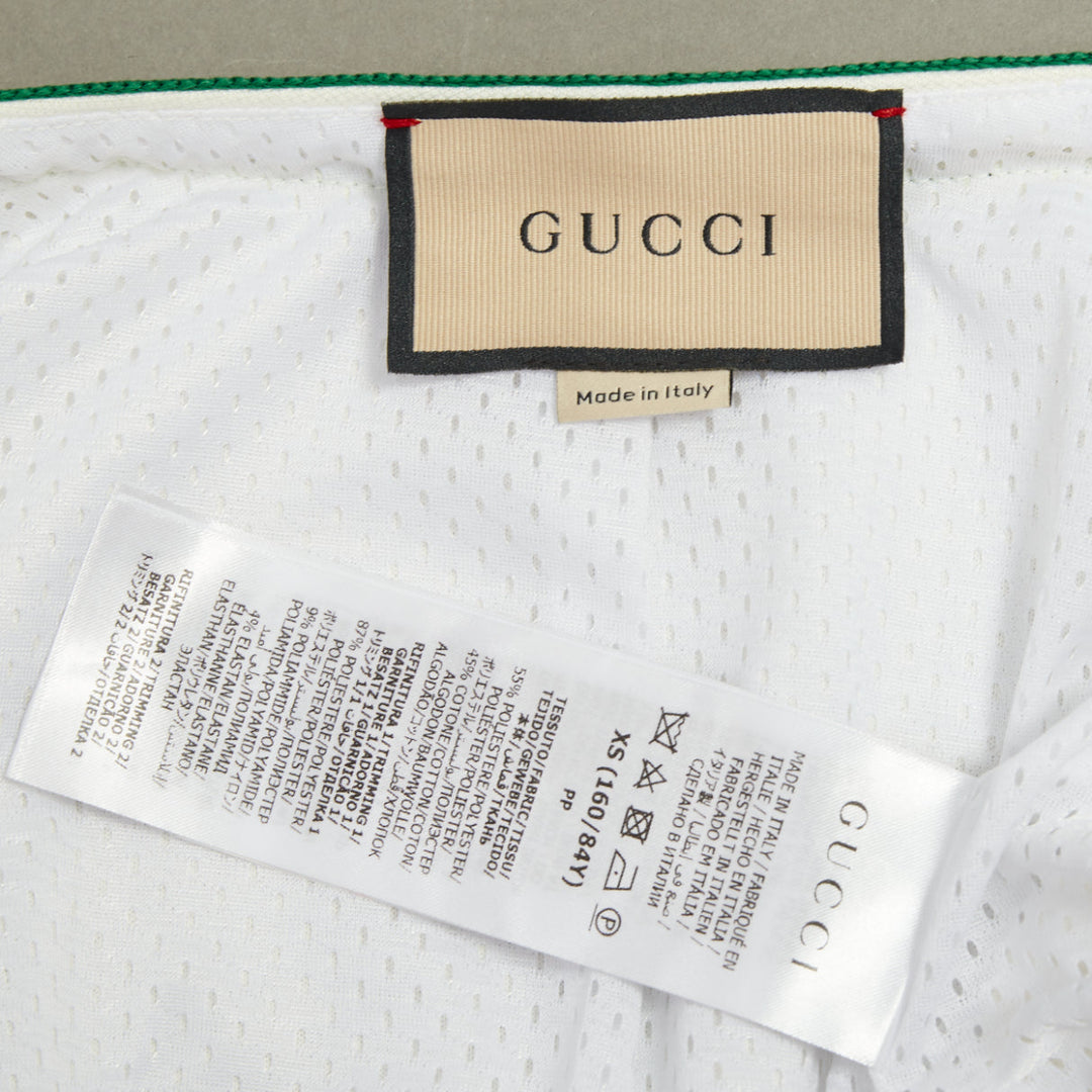 GUCCI 2023 green red Web stripe interlocking G logo crop mesh track jacket XS