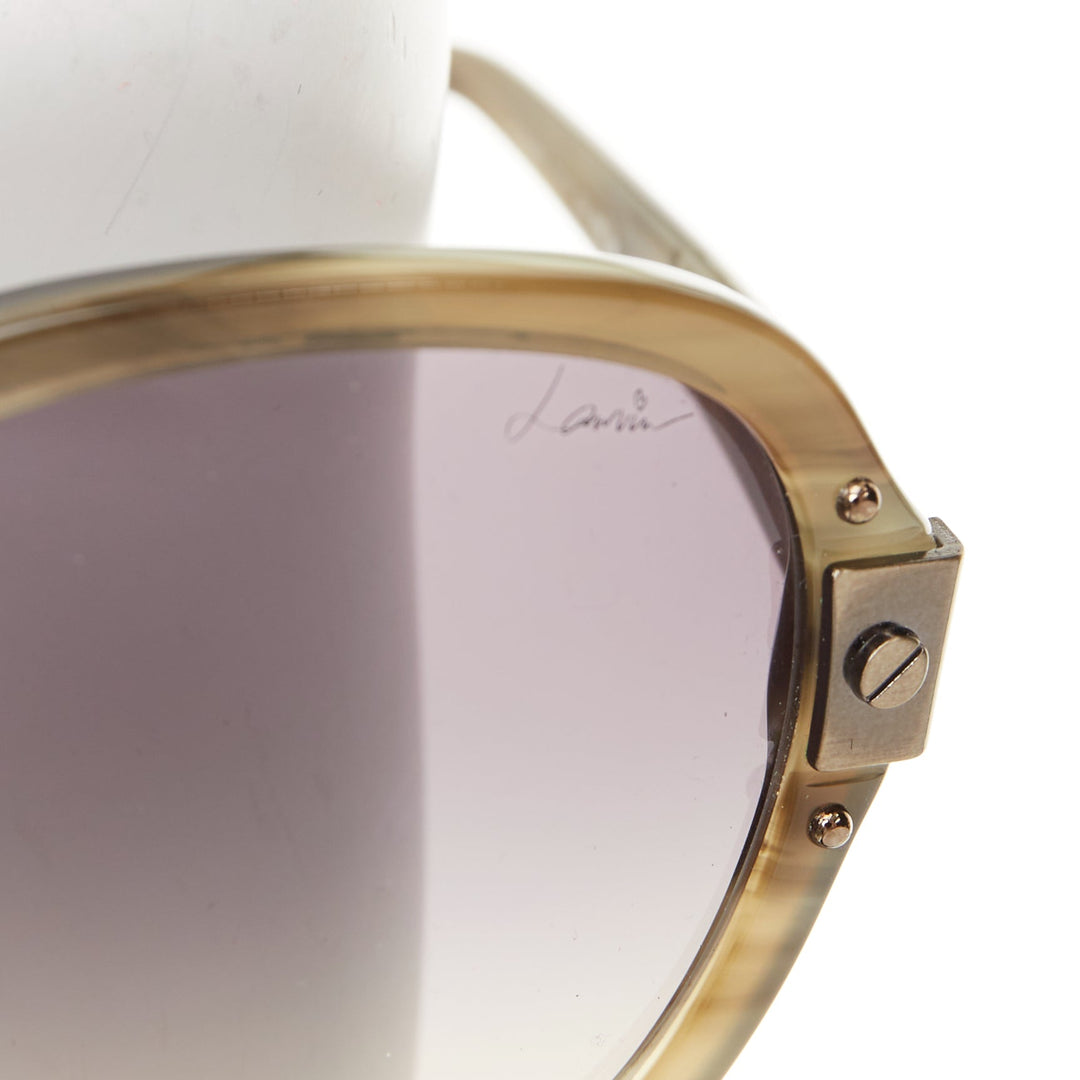 LANVIN 2012 SLN-505 print brushed metal hinge oversized butterfly sunglasses