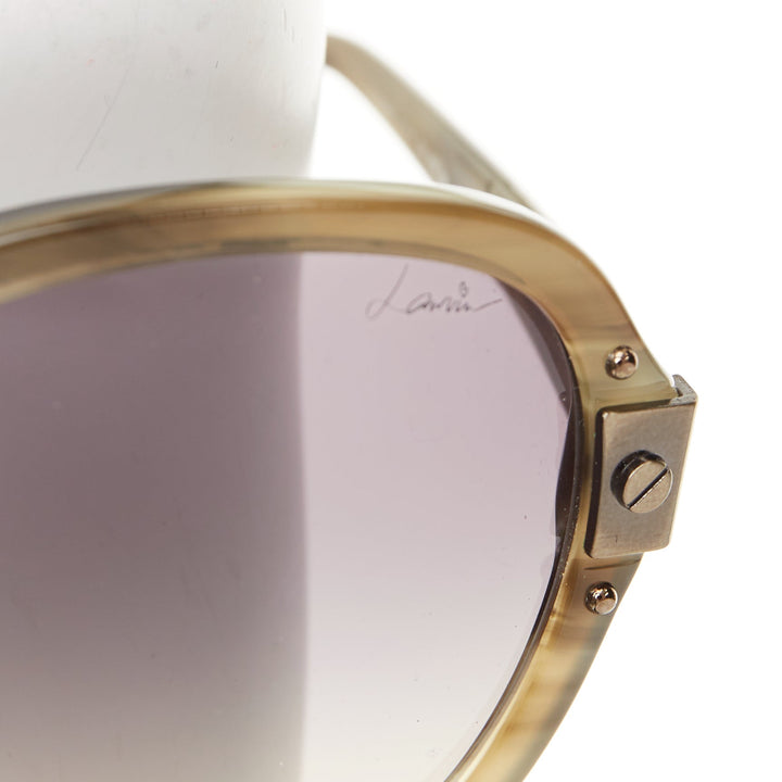 LANVIN 2012 SLN-505 print brushed metal hinge oversized butterfly sunglasses