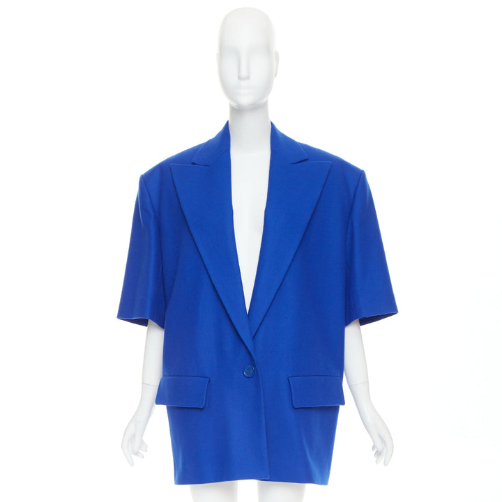 ALEXANDRE VAUTHIER COUTURE AW2022 Runway blue short sleeve oversized blazer