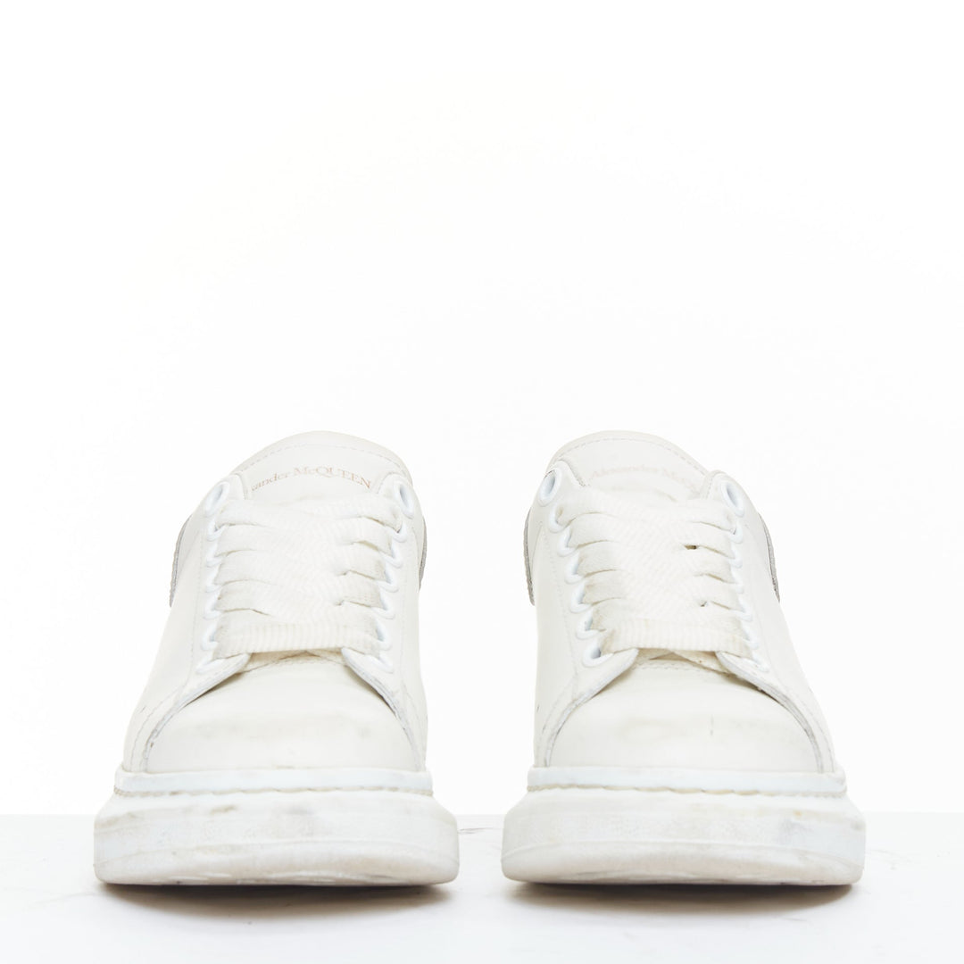 ALEXANDER MCQUEEN Oversized white leather logo exagerrated sole sneakers EU35.5