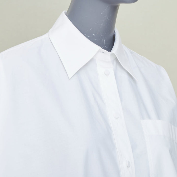 VALENTINO 2022 Cocoon Bianco Ottico white cotton poplin cocoon shirt IT38 XS
