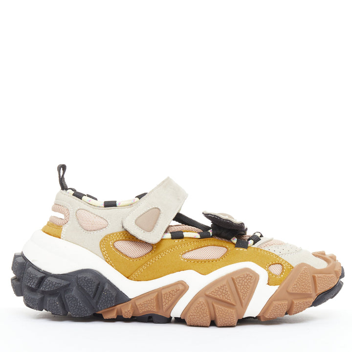 ACNE STUDIOS Bolzter Bryz yellow brown grey suede dad chunky sneakers EU38