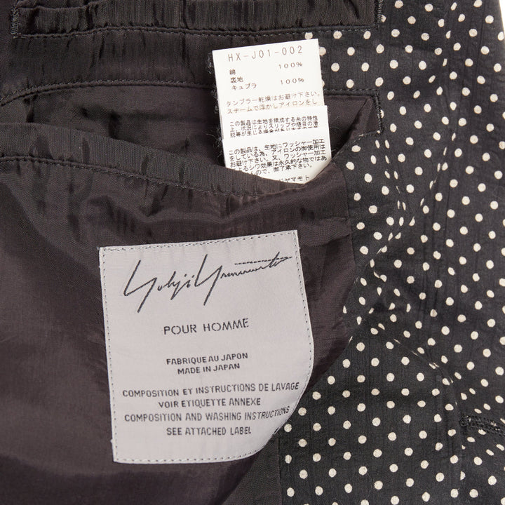 YOHJI YAMAMOTO Pour Homme black white polka dot unstructured blazer JP3 L