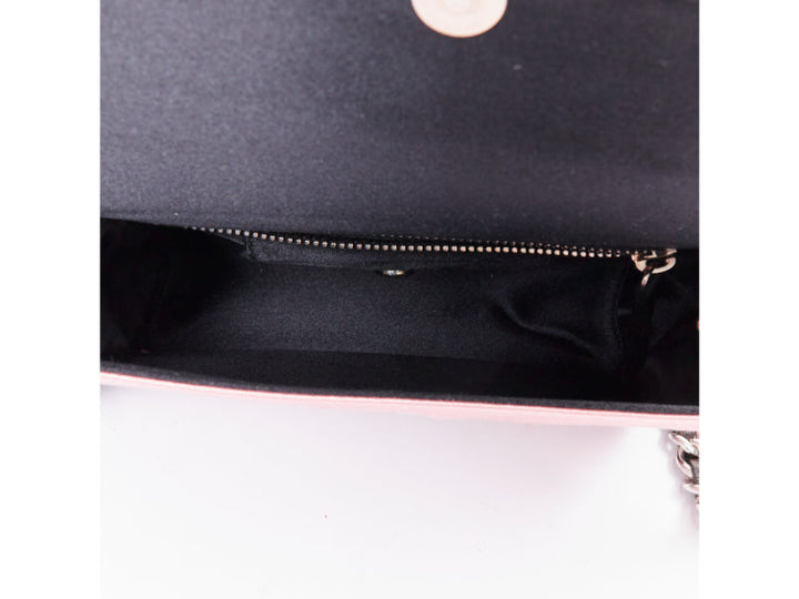 rare PRADA 2003 Vintage baby pink silk satin black grosgrain bow chain bag