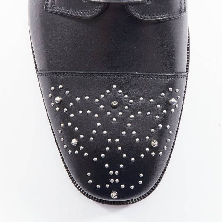 Male mannequin wearing Christian Louboutin Maltese Black Leather Men Loafer in Size EU43 | Available at JHROP